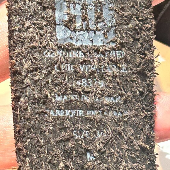 Vintage GAP Brown Leather Belt • Large Silver Statement Buckle • Studded Waist - Picture 6 of 6